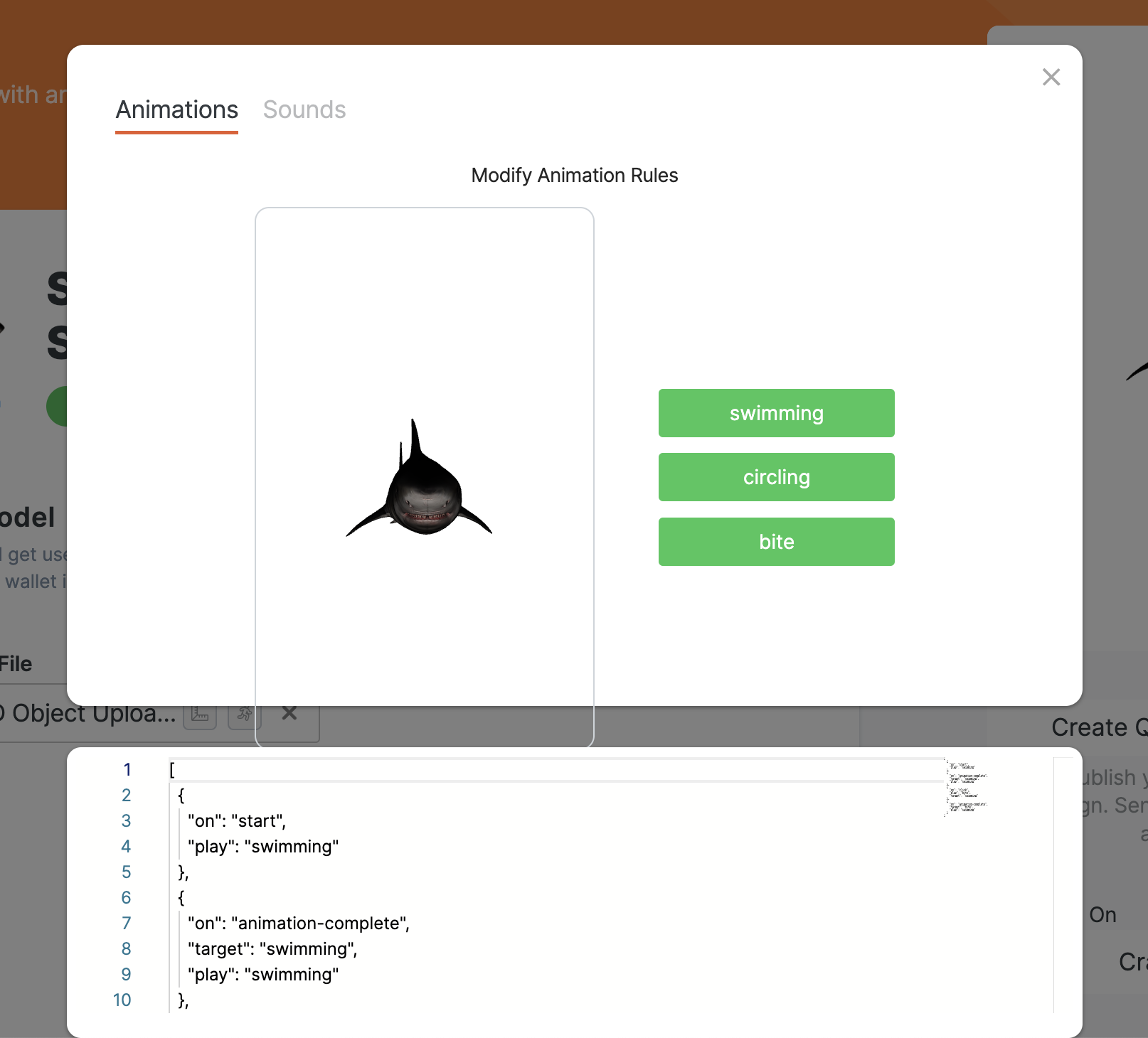 3D Model Animations Configuration