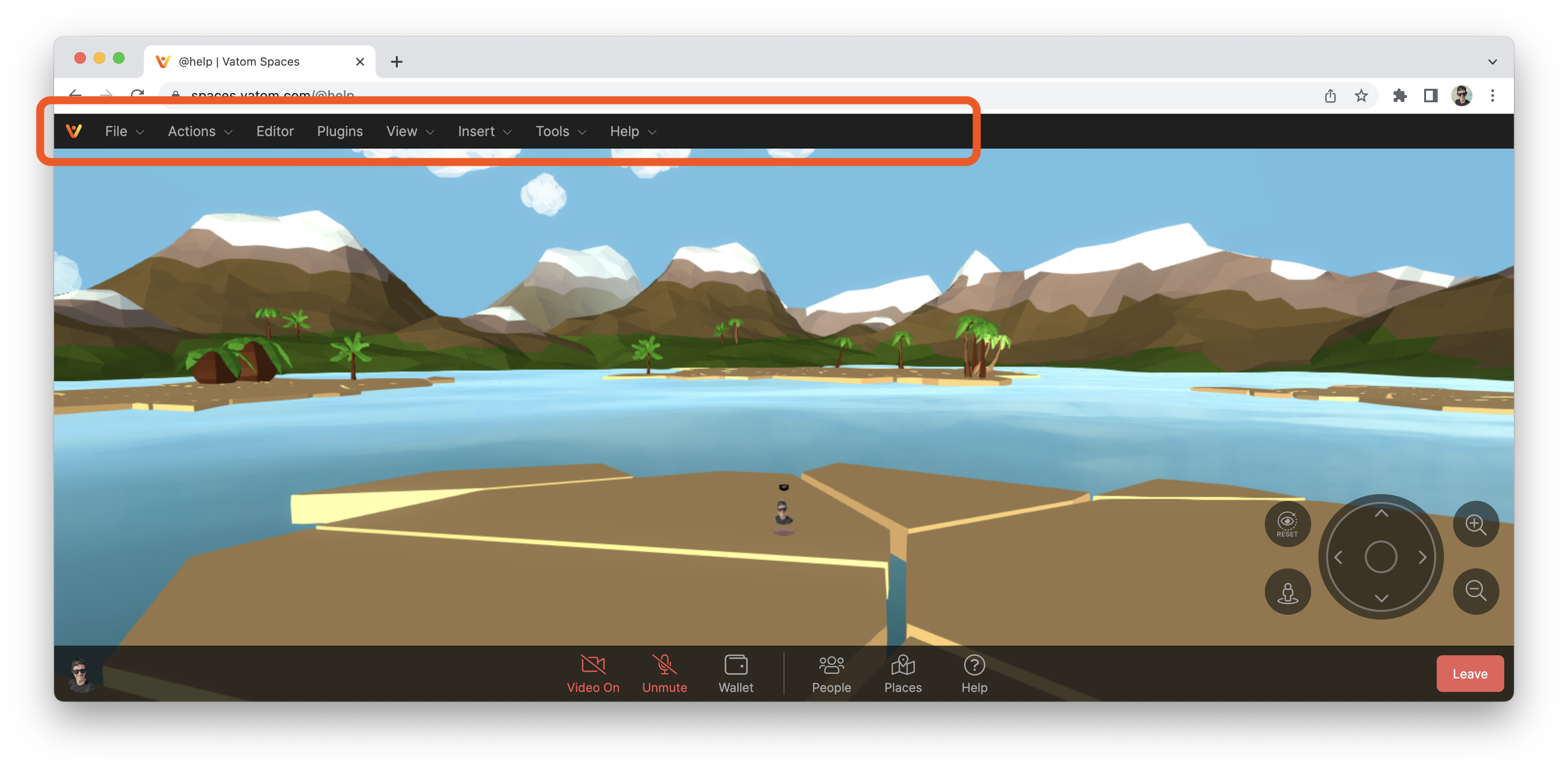 Vatom Spaces Editor Toolbar