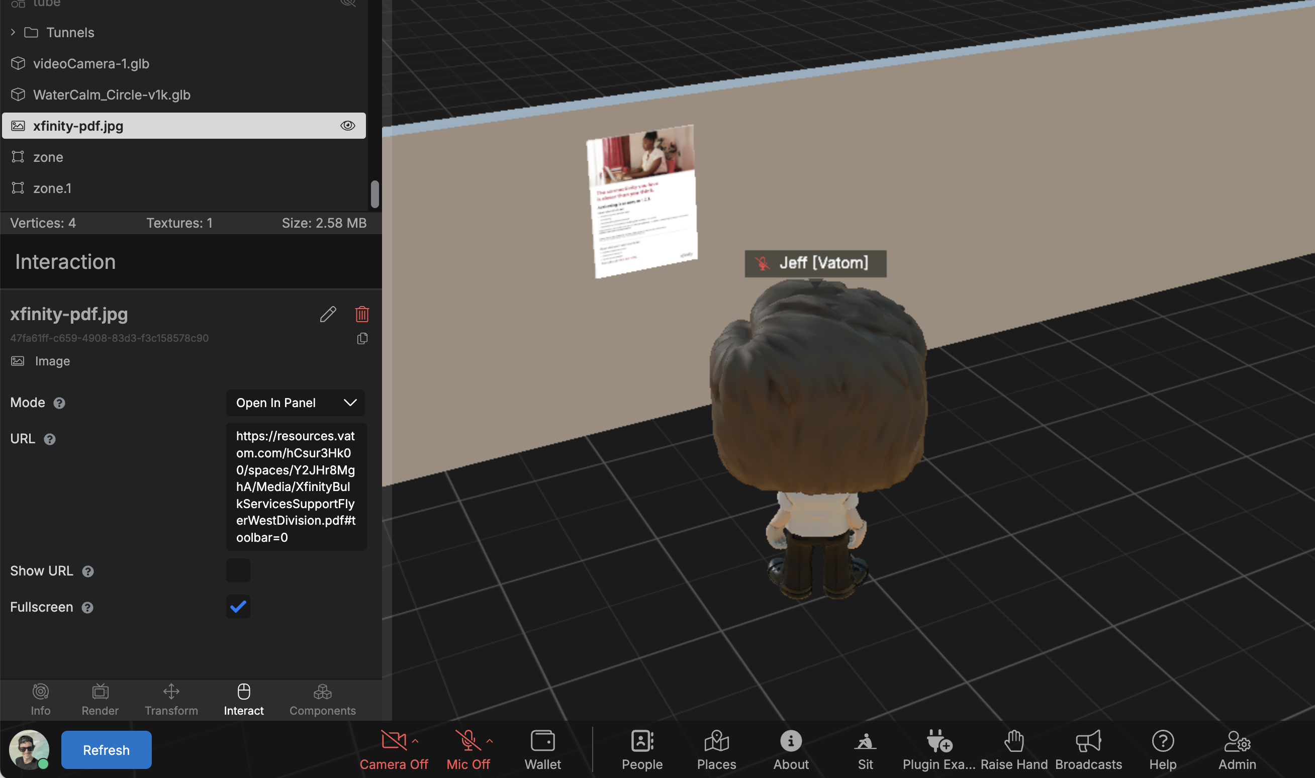 Embed PDF in Vatom Spaces