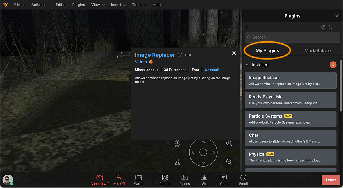 Install &amp; see installed plugins